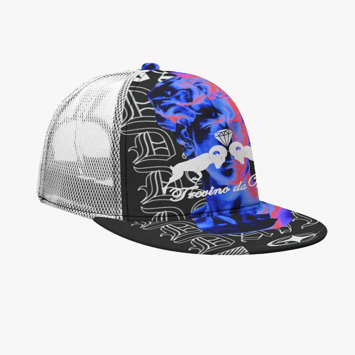 Psalms of David - Black Buckle Flat-brimmed Mesh Cap With Box