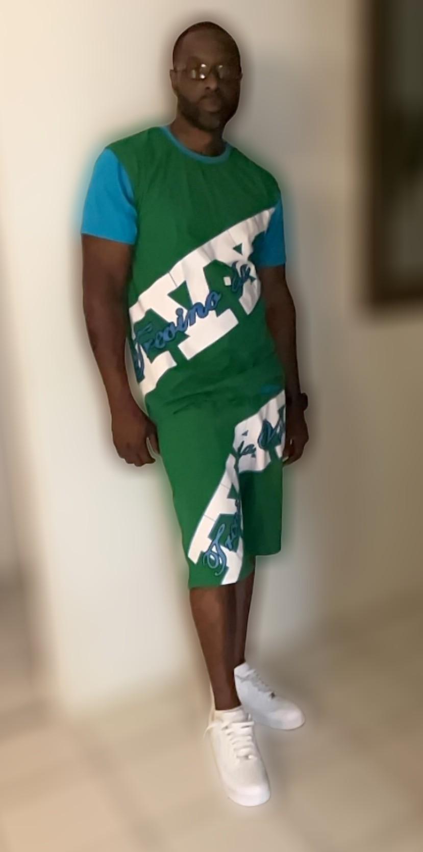 Athleisure screenprint logo short set (ALSO AVAILABLE IN BLACK & GRAY)