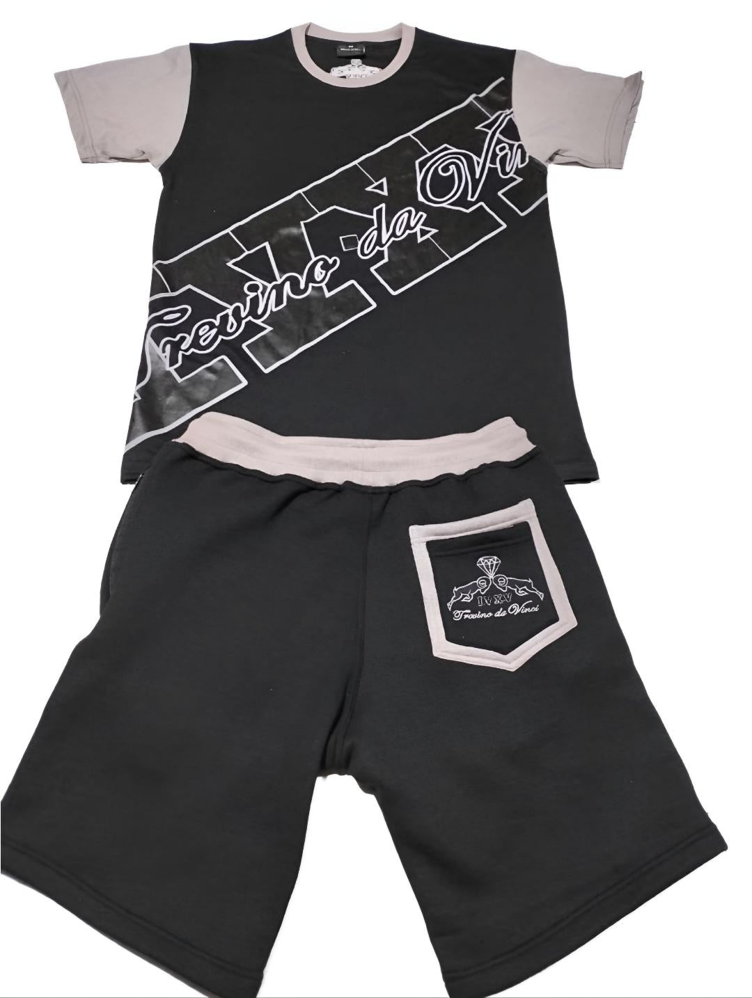 Athleisure screenprint logo short set (ALSO AVAILABLE IN BLACK & GRAY)