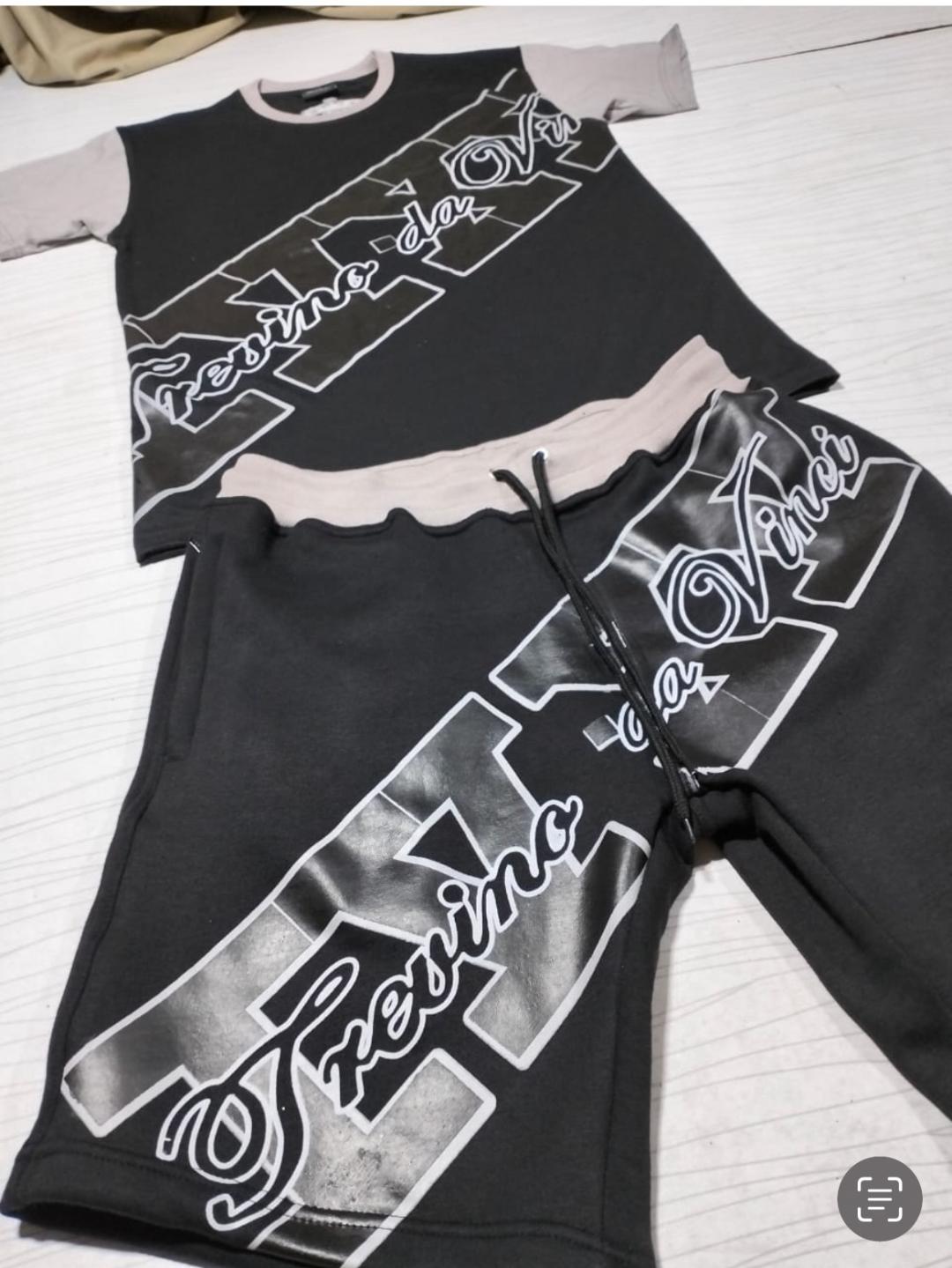 Athleisure screenprint logo short set (ALSO AVAILABLE IN BLACK & GRAY)