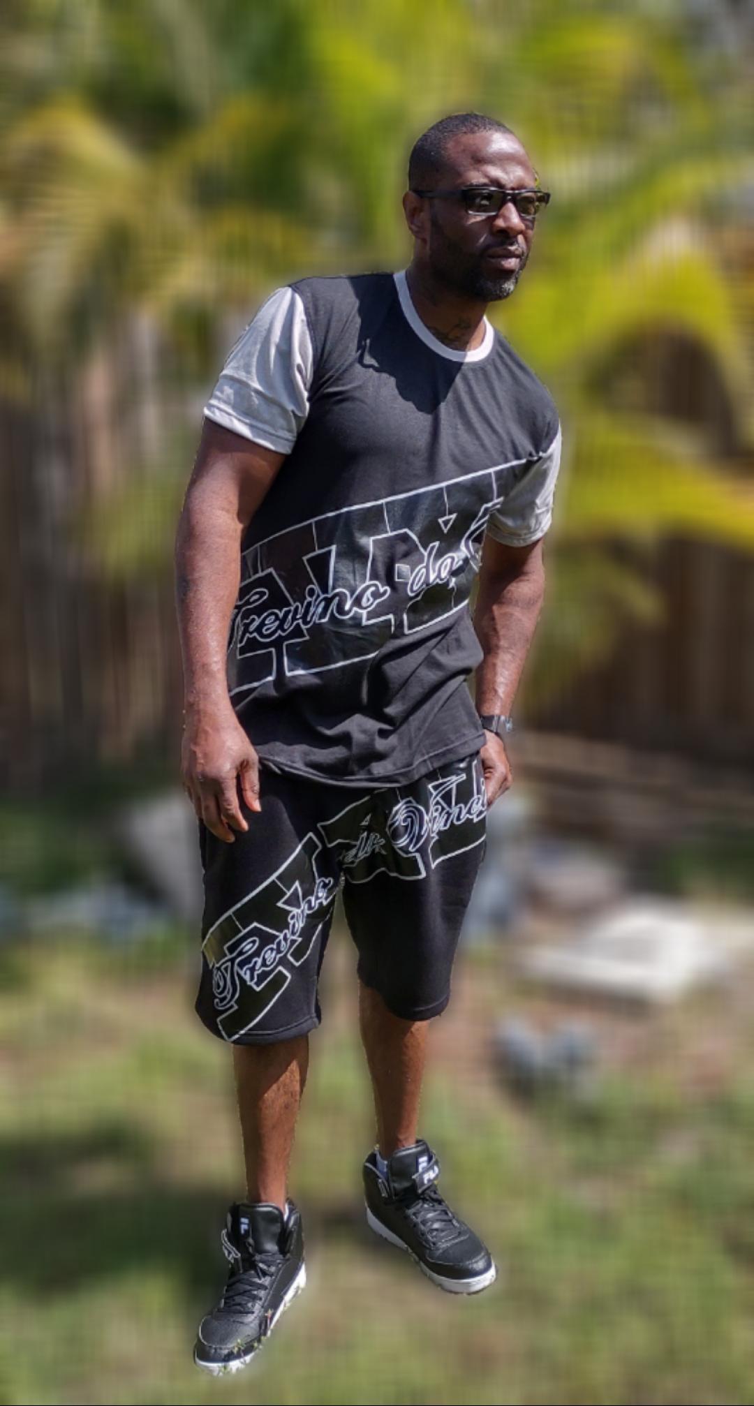 Athleisure screenprint logo short set (ALSO AVAILABLE IN BLACK & GRAY)