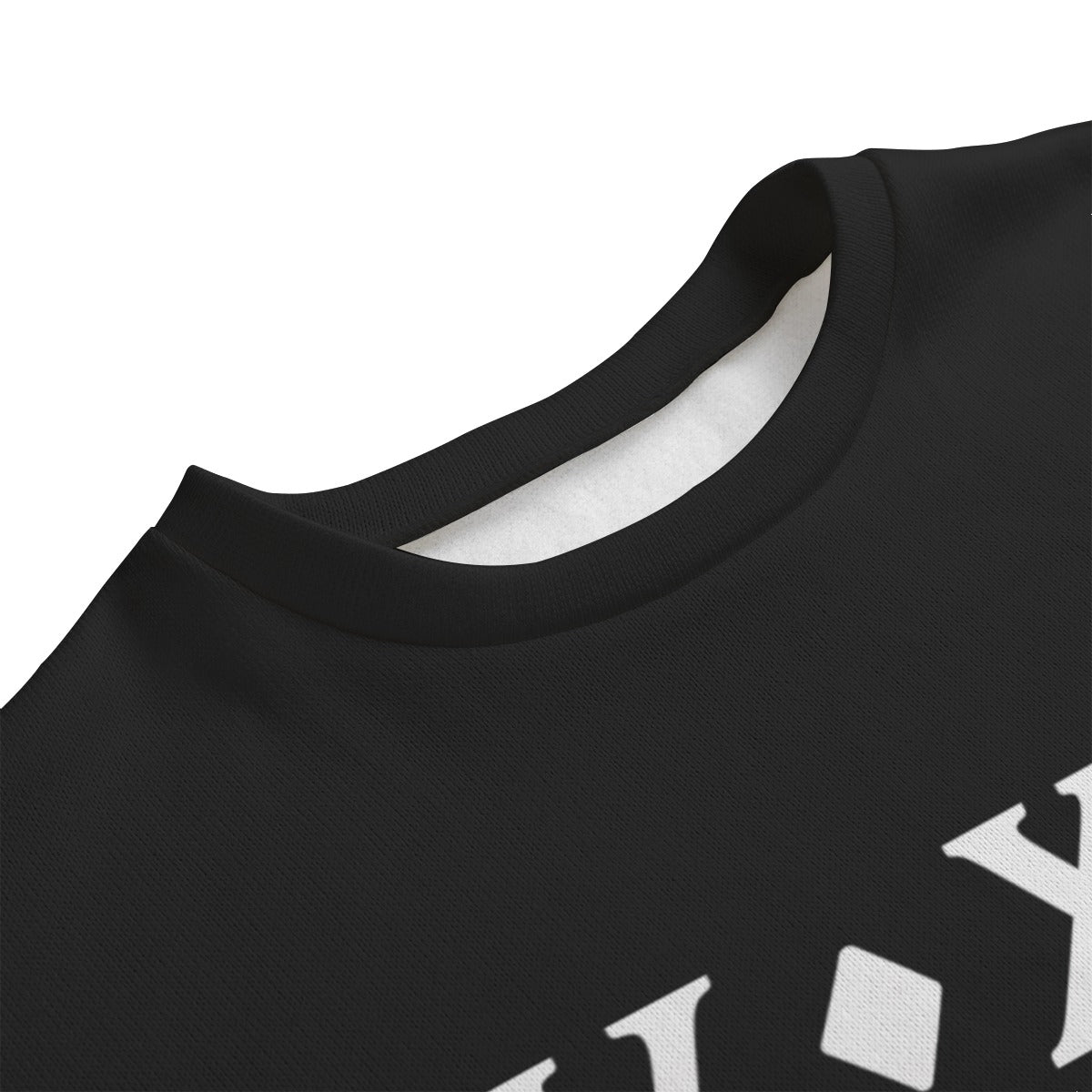 Black - IV XV Unisex Drop-shoulder Knitted Fleece Sweater