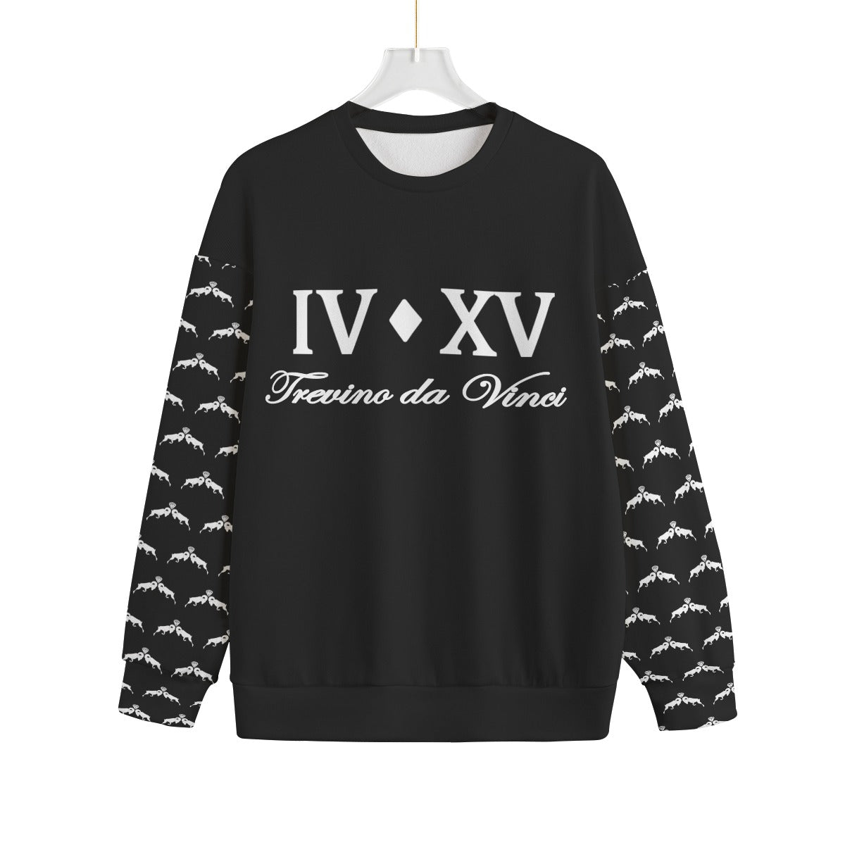 Black - IV XV Unisex Drop-shoulder Knitted Fleece Sweater