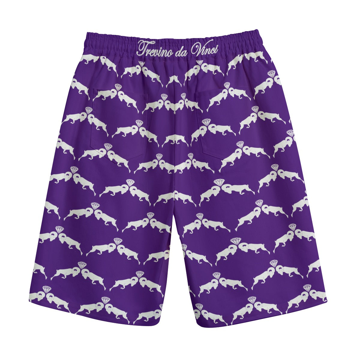 Monogram Shorts - Purple/White