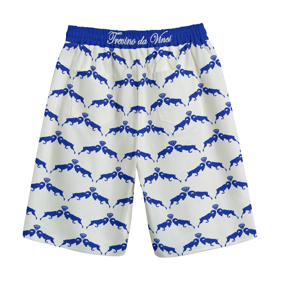 Monogram Shorts - White/Royal Blue