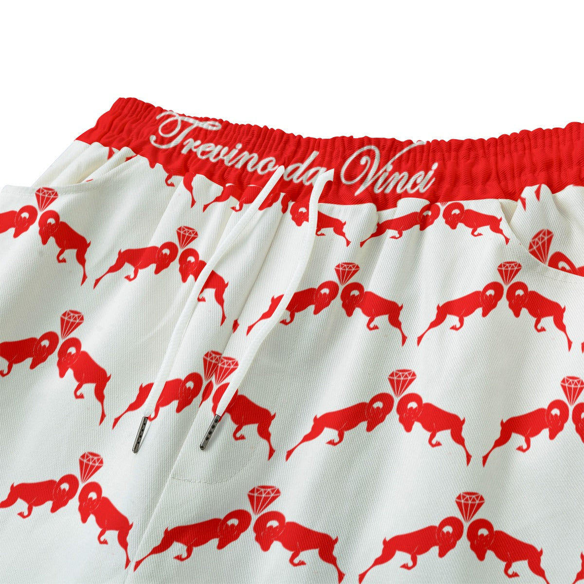 Monogram Shorts - WHITE/RED