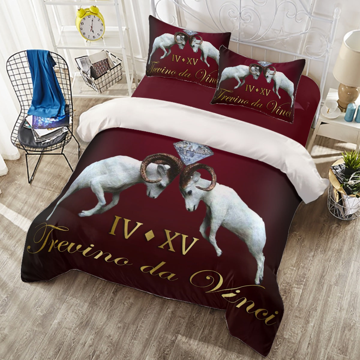 Premium Four-piece Duvet Cover Set - Burgundy