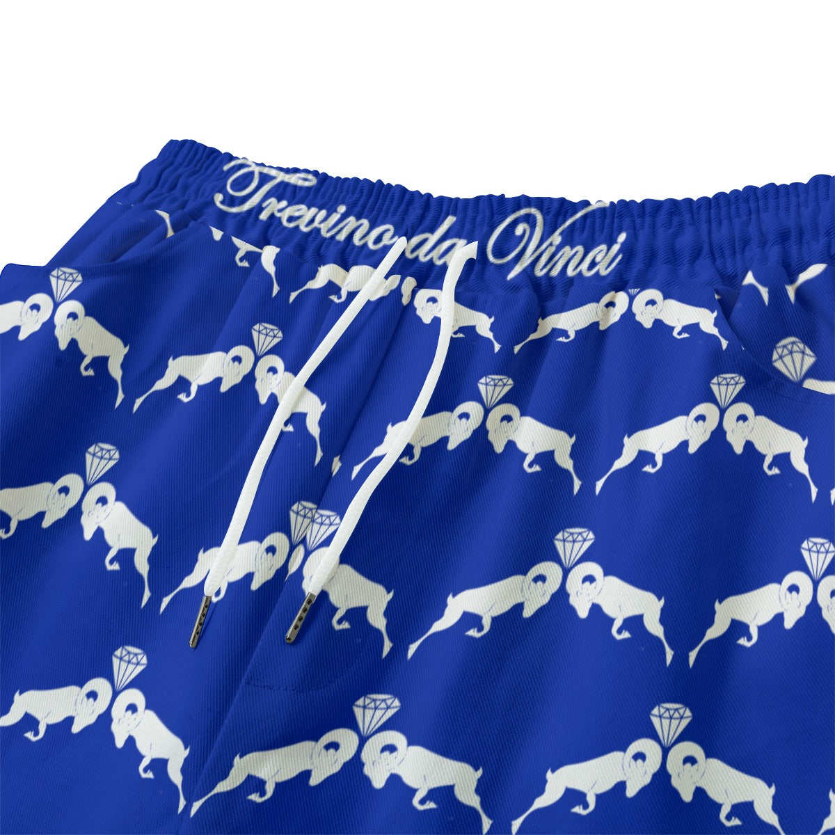 Monogram Shorts - Royal Blue/White