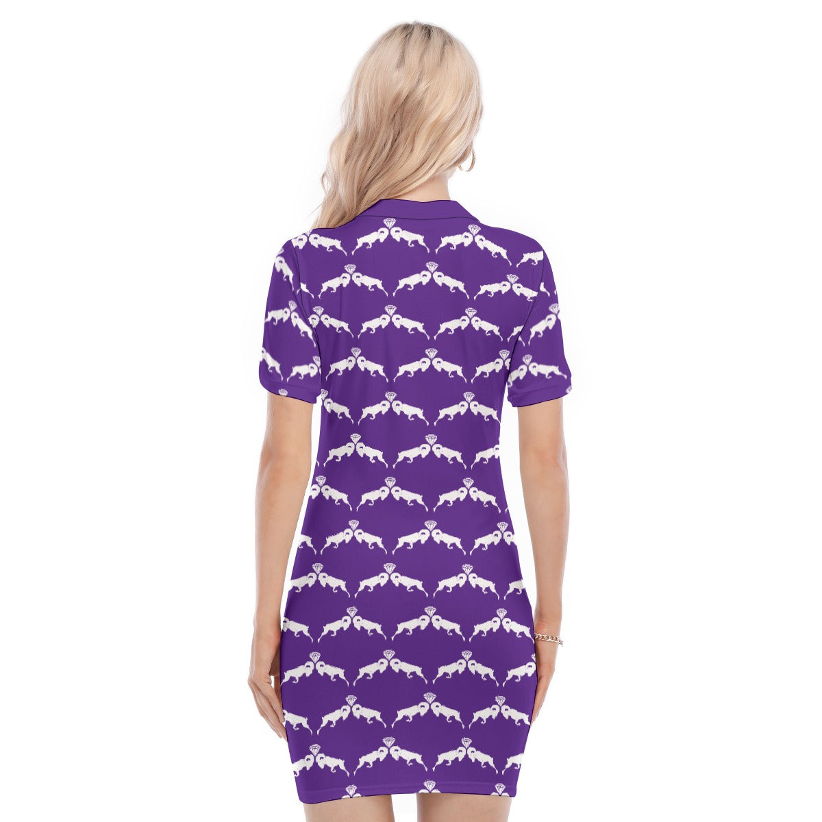 Purple & White Monogram Polo Collar Dress (runs small)