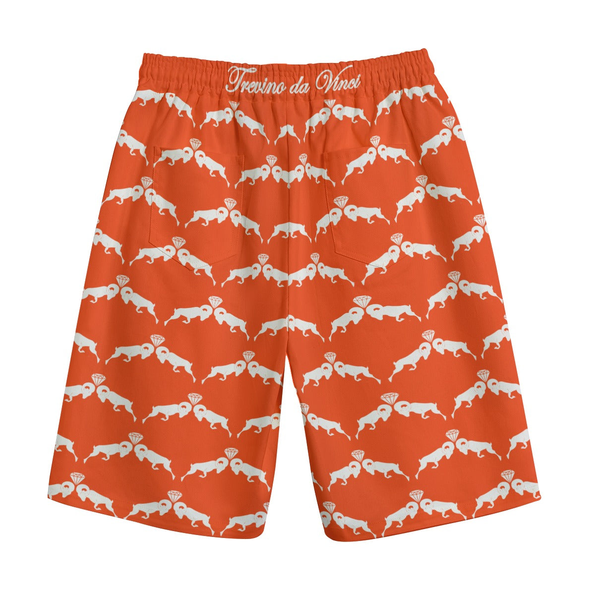 Monogram Shorts - Orange/White