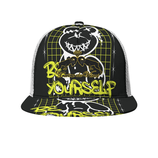 BE YOURSELF - Buckle Flat-brimmed Mesh Cap With Box