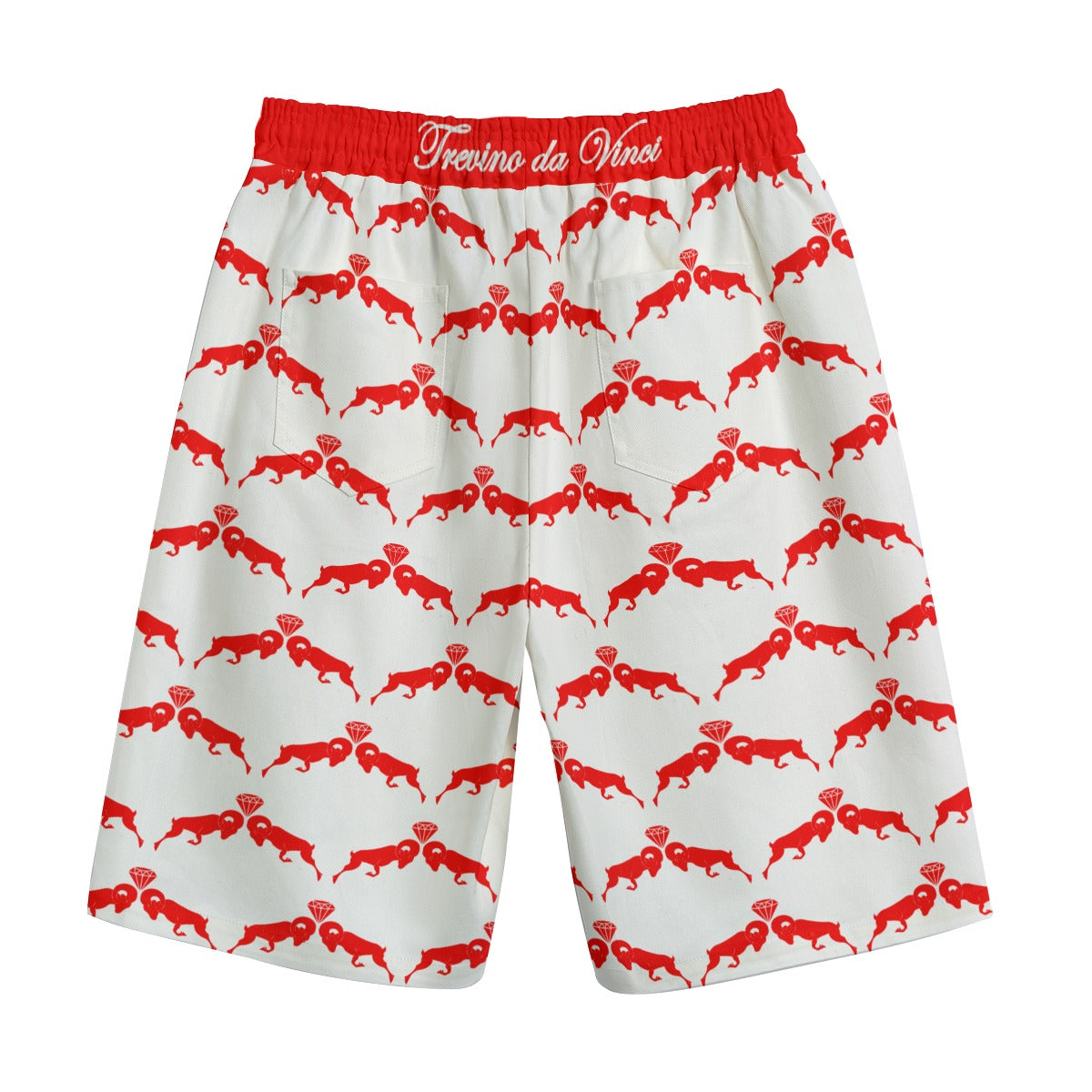 Monogram Shorts - WHITE/RED