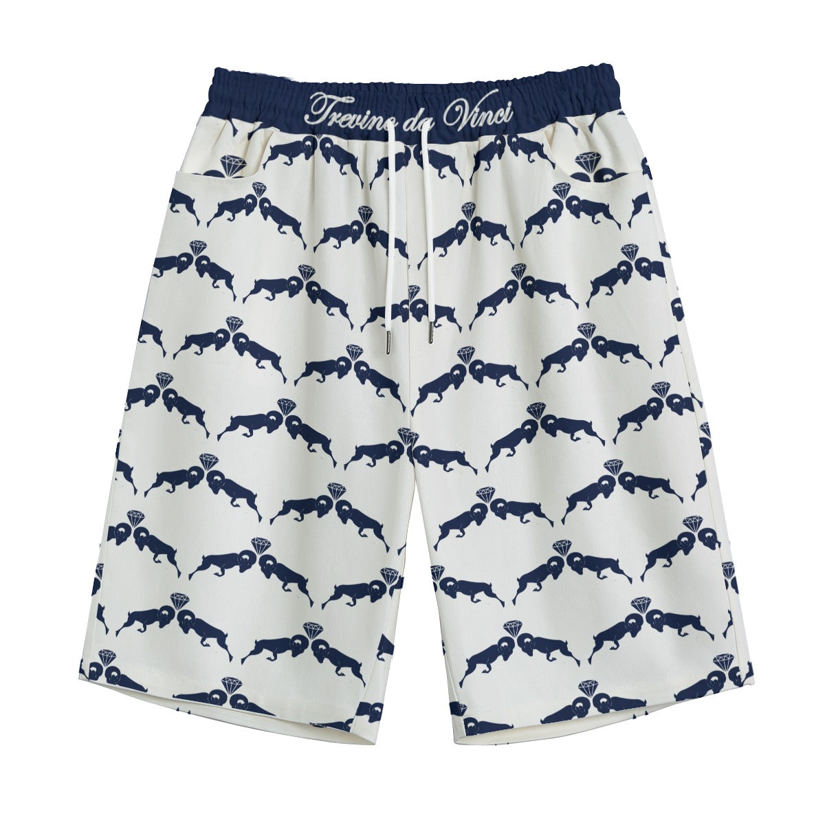 Monogram Shorts - White/Navy