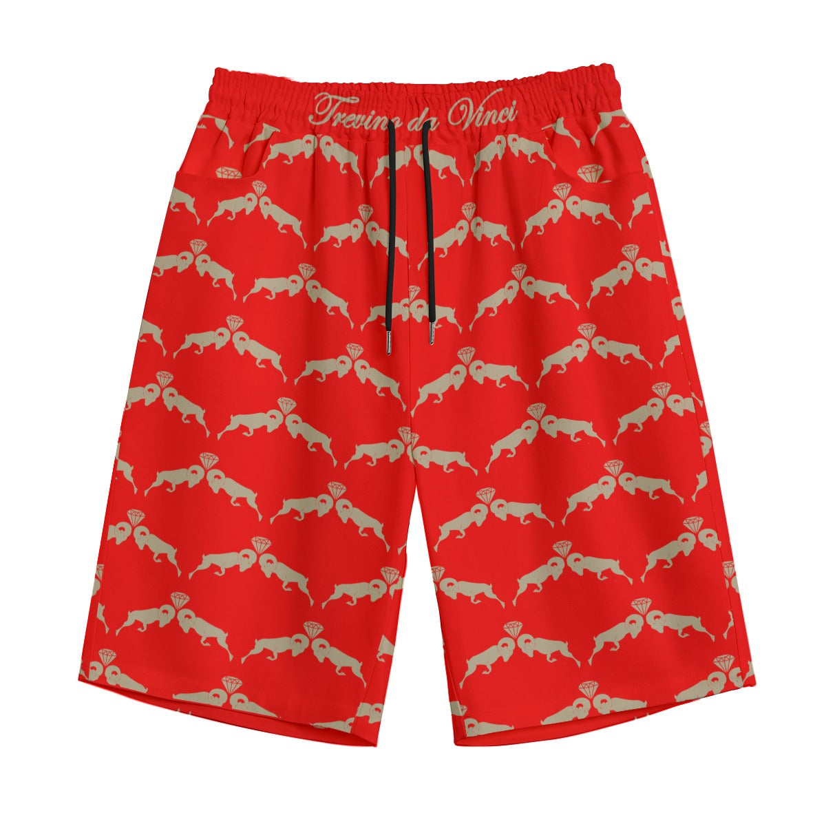 Monogram Shorts - RED/BEIGE