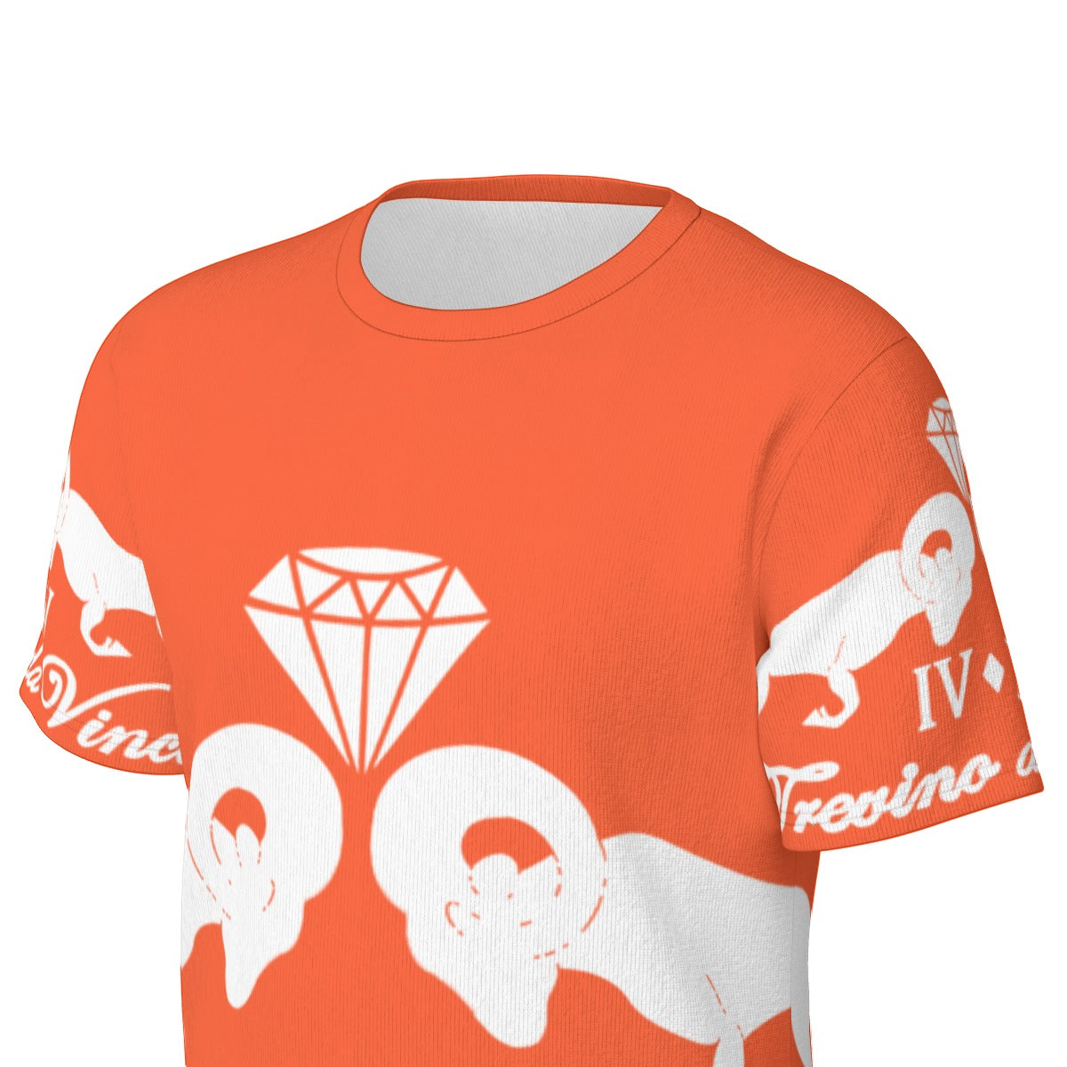 Logo Print Tee - Orange and White