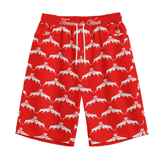 Monogram Shorts - RED/WHITE