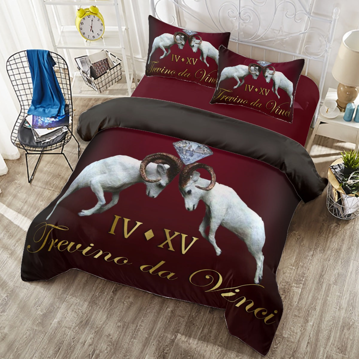 Premium Four-piece Duvet Cover Set - Burgundy