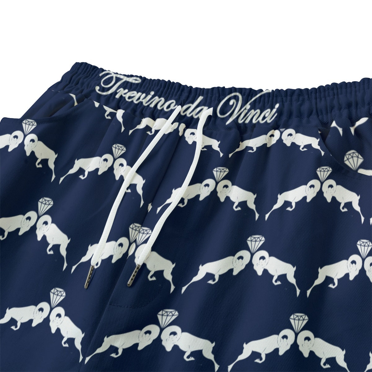 Monogram Shorts - Navy Blue/White