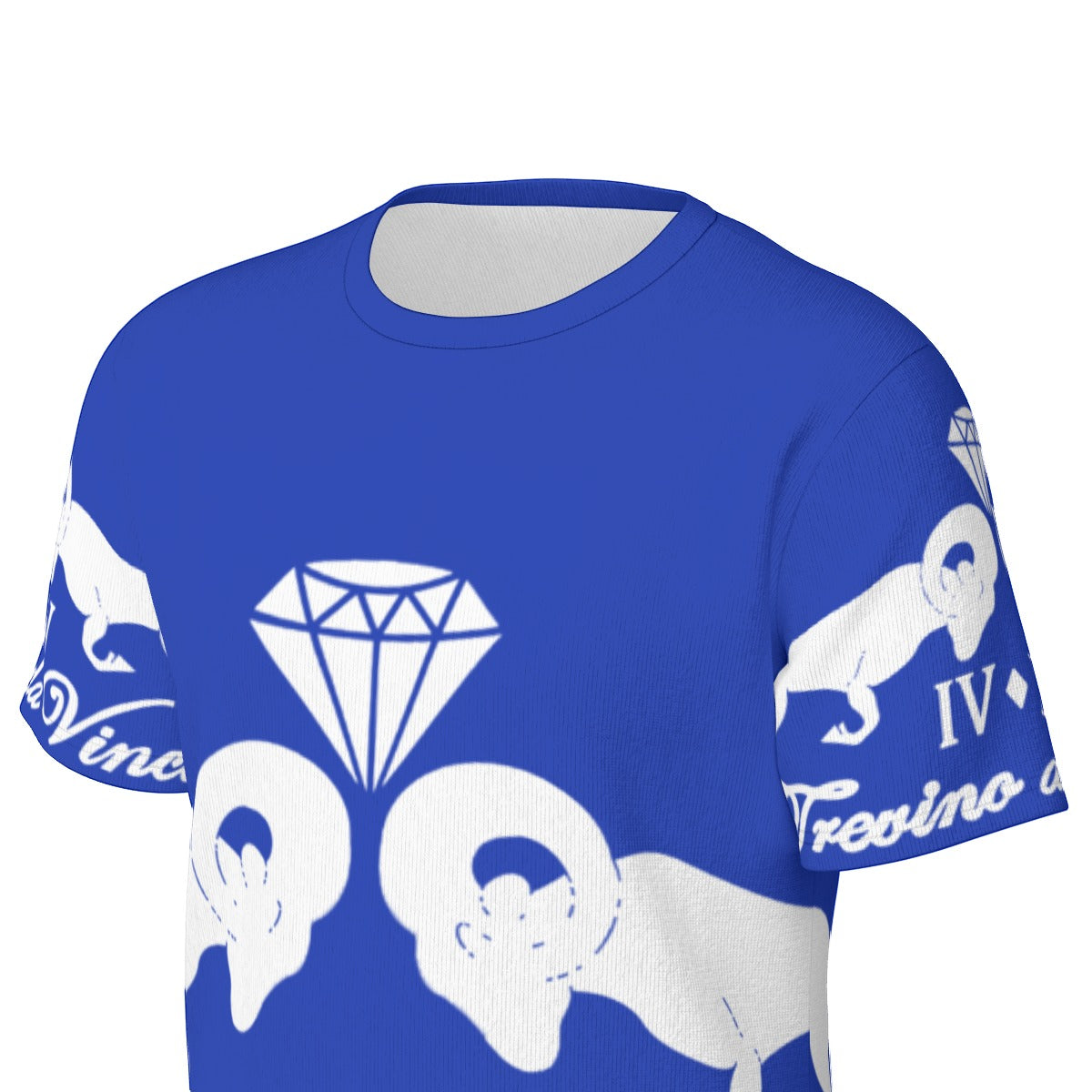 Logo Print Tee - Royal Blue and White