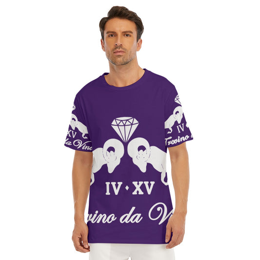 Logo Print Tee - Purple & White