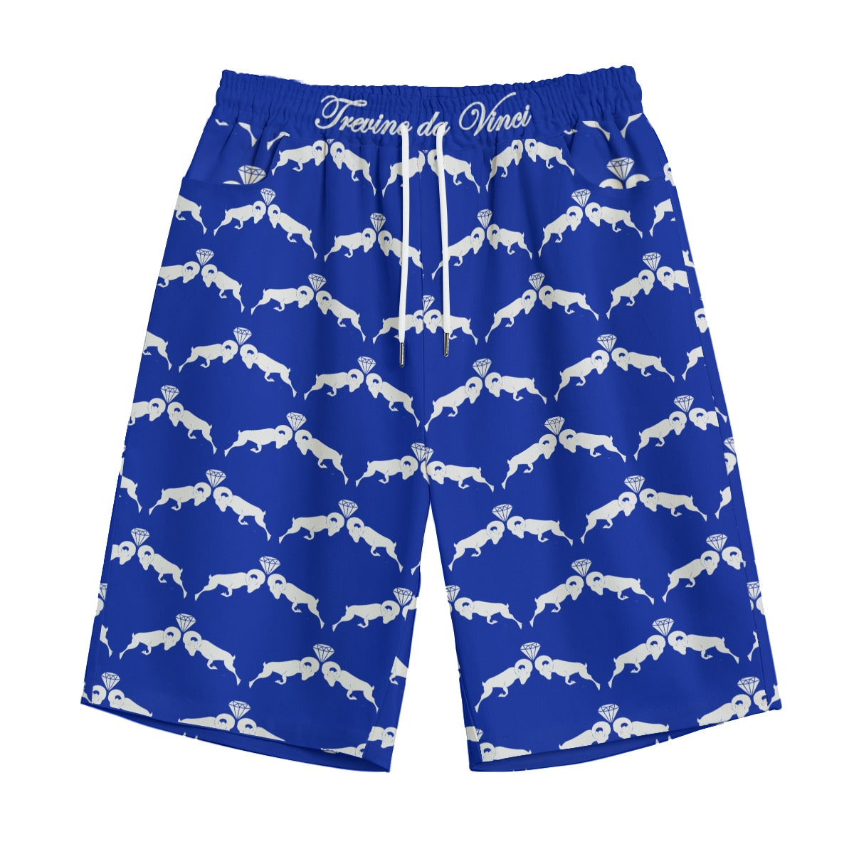 Monogram Shorts - Royal Blue/White