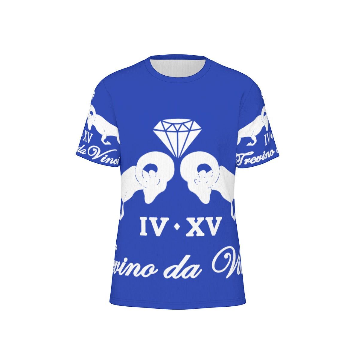 Logo Print Tee - Royal Blue and White