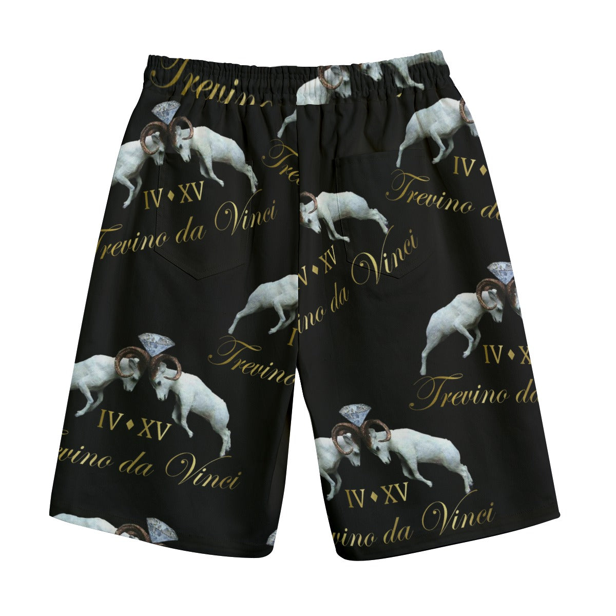Trevino da Vinci Gold Monogram Shorts