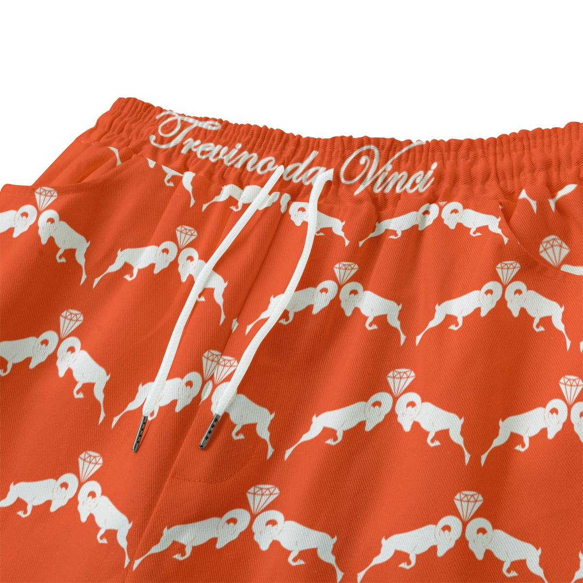 Monogram Shorts - Orange/White