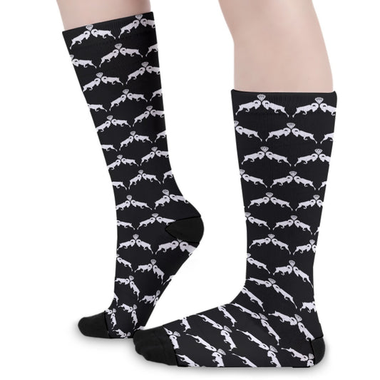 Black & White Monogram Long Socks