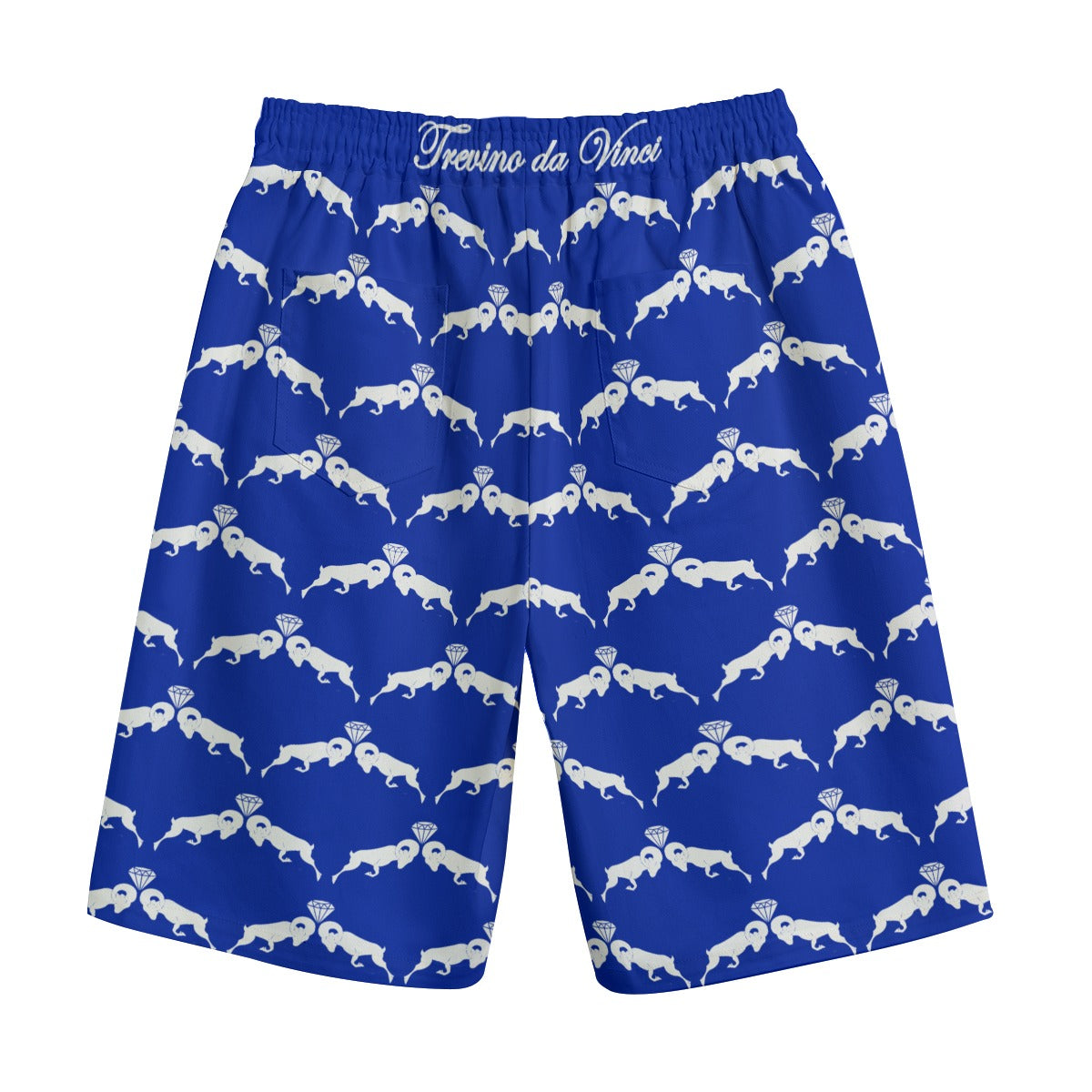 Monogram Shorts - Royal Blue/White