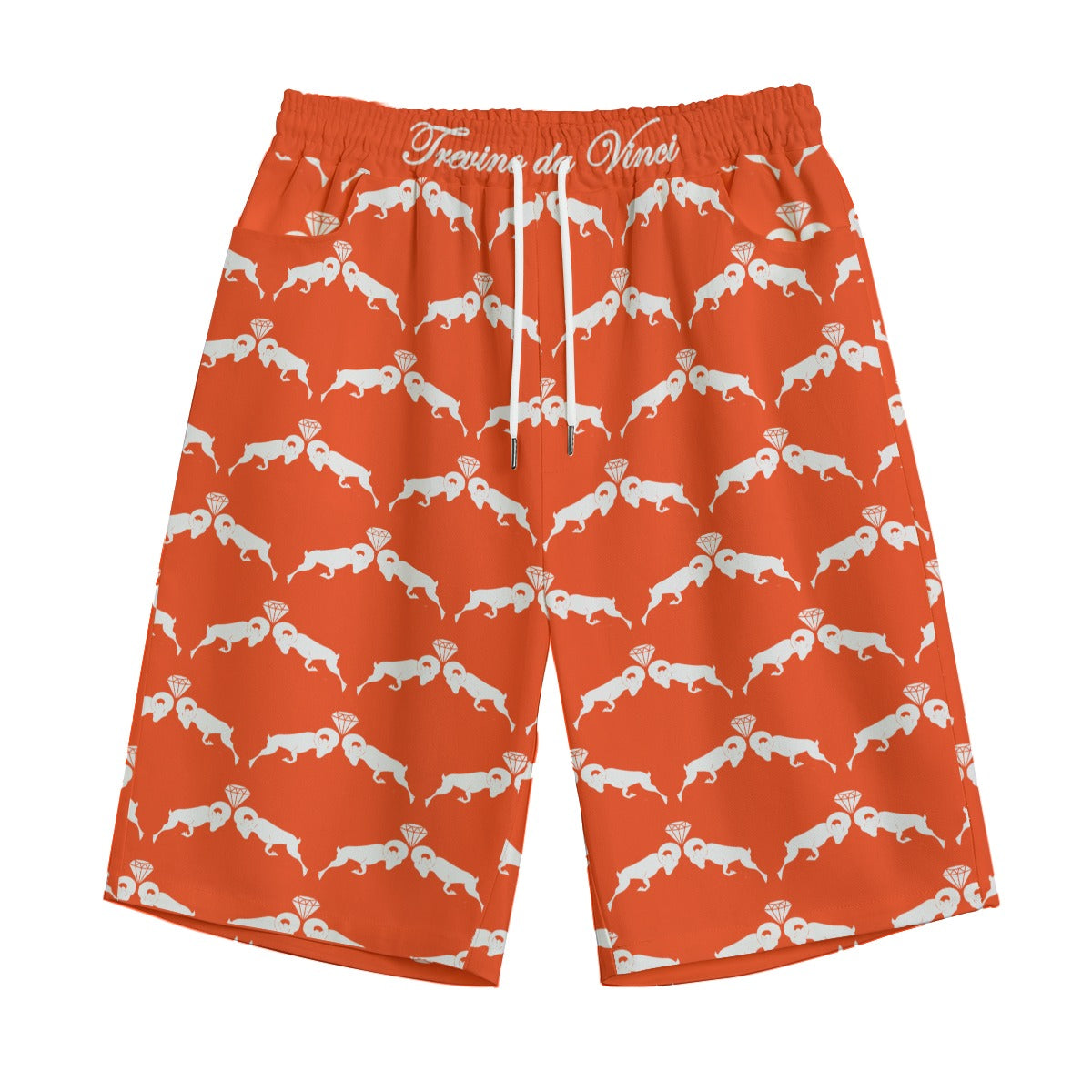 Monogram Shorts - Orange/White