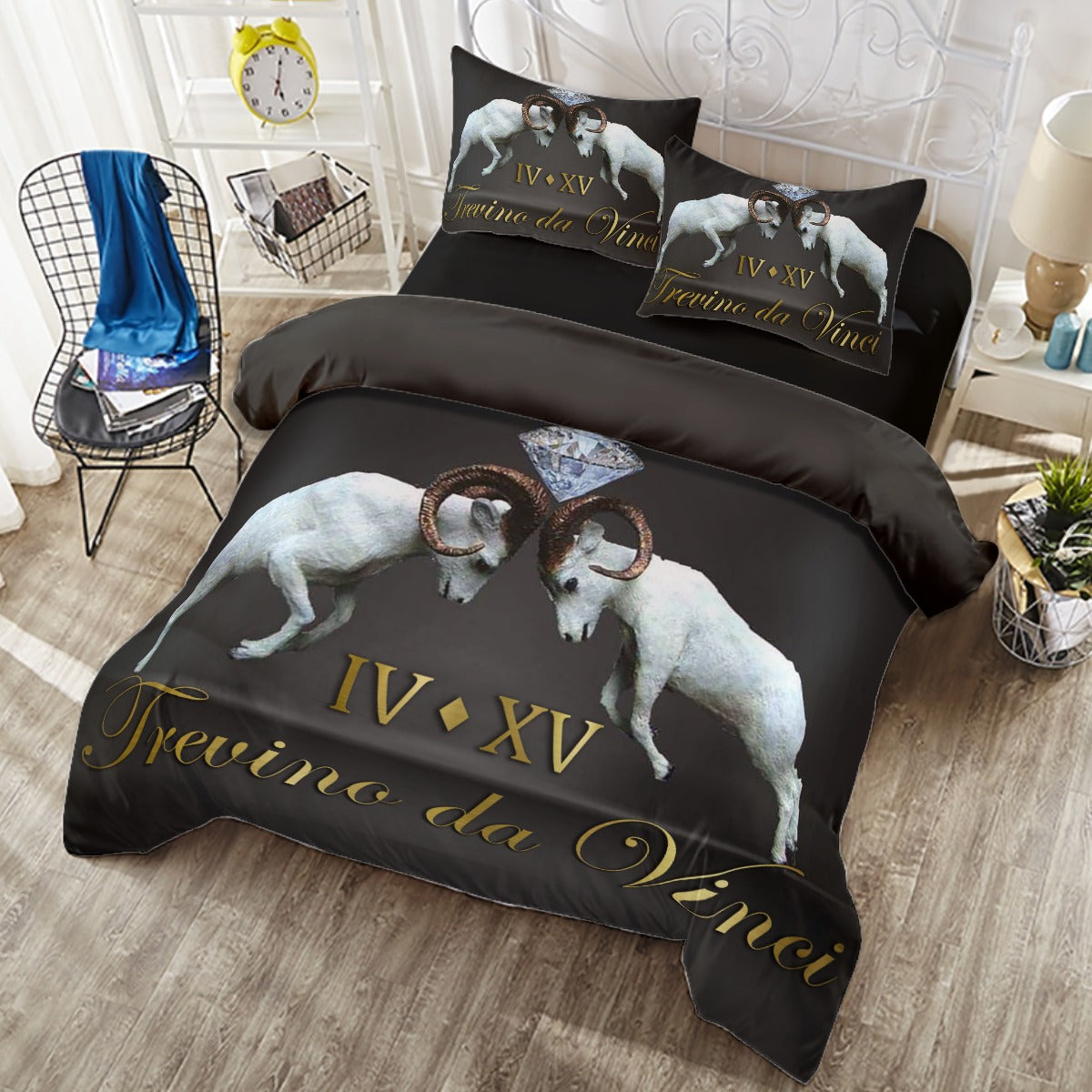 Trevino Da Vinci Premium Four-piece Duvet Cover Set